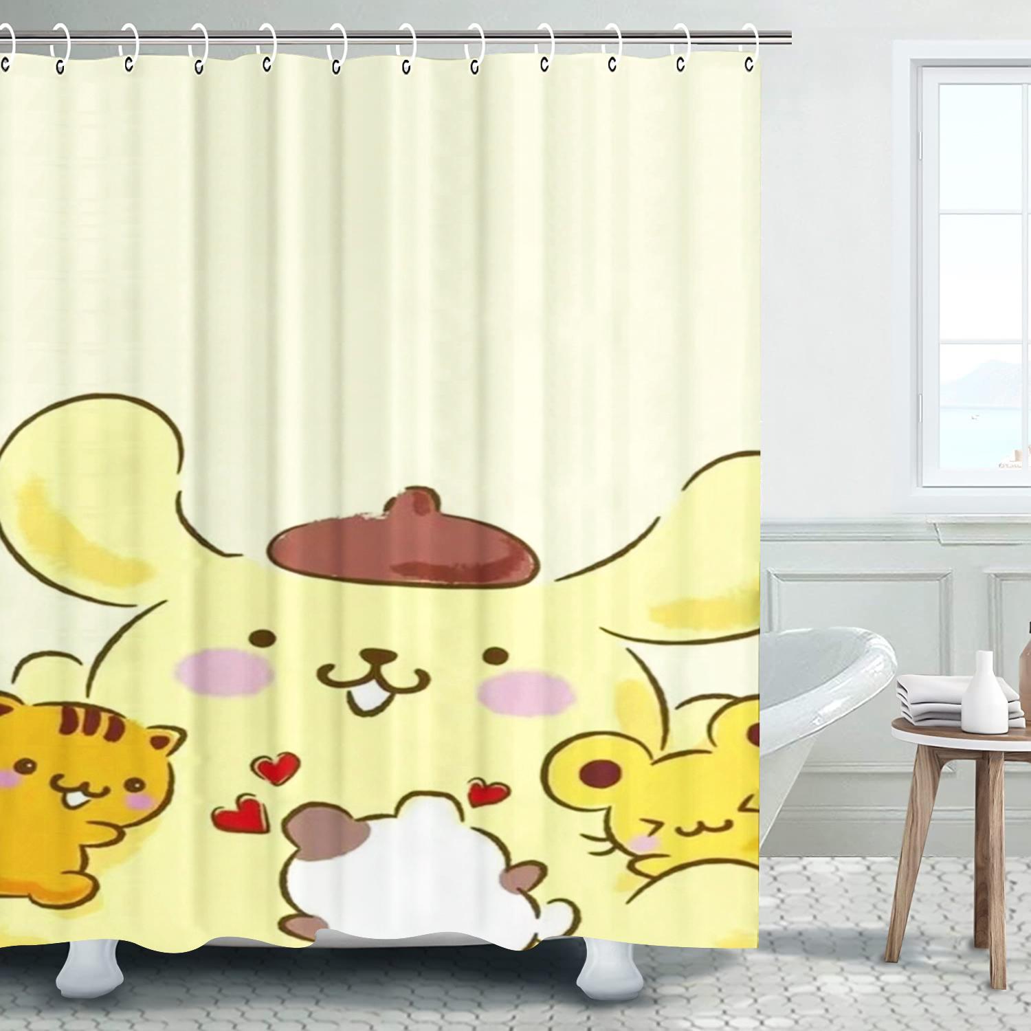 

Пудинг Собака Мультяшные Шторы для Душа Желтый Набор для Мальчиков и Девочек Роскошная Ширма Занавеска для Ванной Туалетные Принадлежности Аниме Смешные Милые 90x180cm