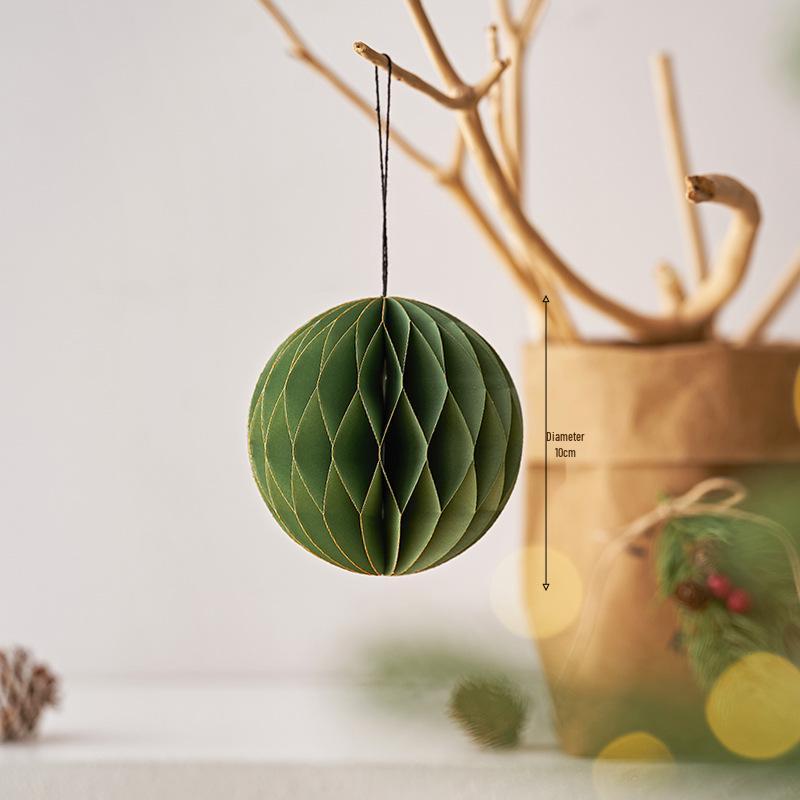 Irregular Shape Paper Honeycomb Christmas Tree Ornaments - Small Pendant & Honeycomb Ball Decor.