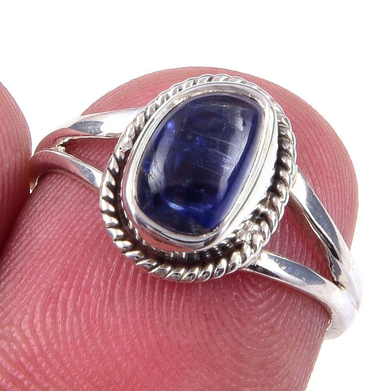 

Natural Kyanite Gemstone Handmade 925 Solid Sterling Silver Ring Size 6 B5Q04