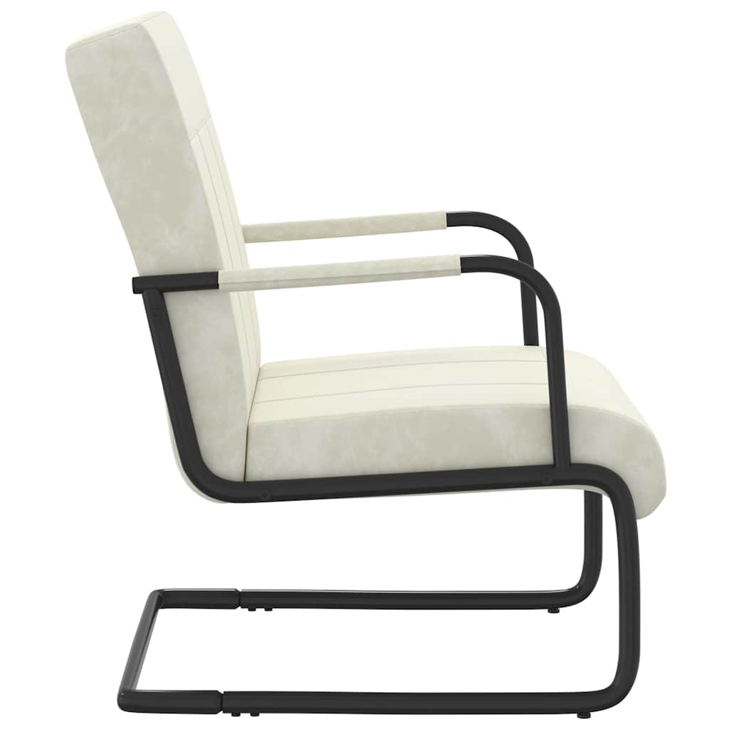 Cantilever Chair Cream White Velvet