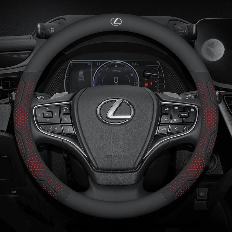 Car Carbon Fiber Leather Steering Wheel Cover For Lexus F Sport RX300 LS500h GS300 IS300 CT200h NX300 UX300 LX570 ES200 ES300 HS