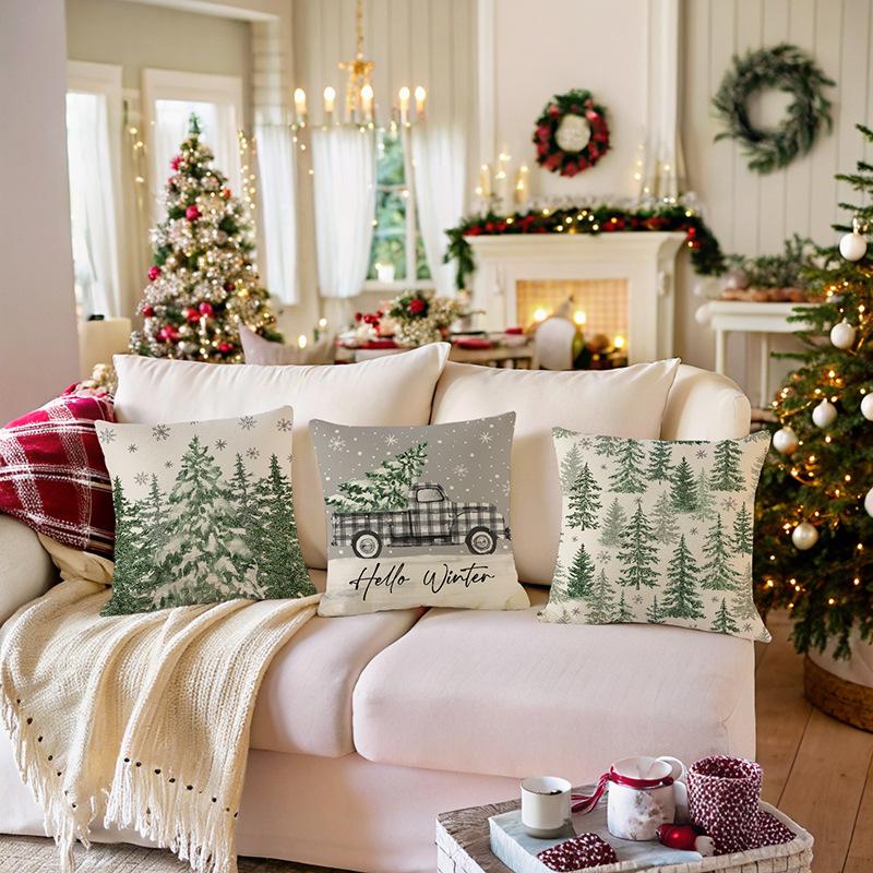 Christmas Pillowcase Festive and Joyous Decoration Home Sofa Cushion Cover Living Room and Bedroom Pillow Cover