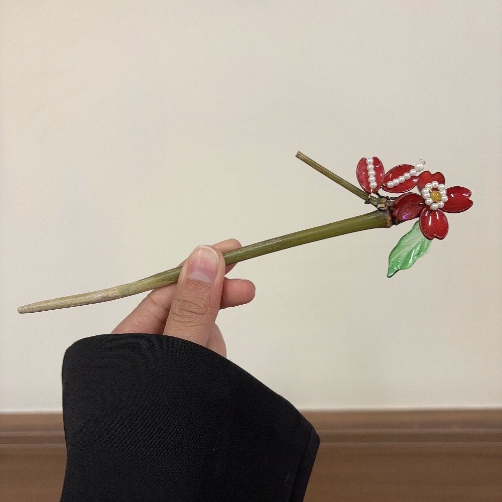 

Wooden Hanfu Hair Chopsticks Maple Leaves Flower Hair Fork Chinese Style Hair Stick Party style6