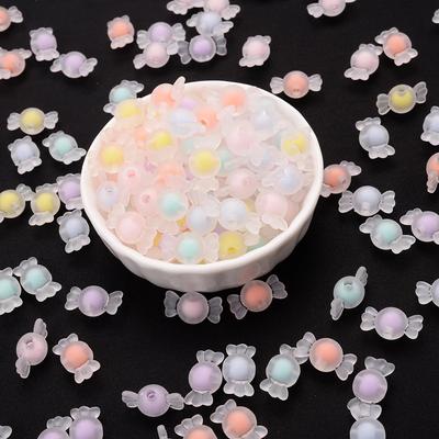 20Pcs DIY Handmade Beading Material Loose Beads Inner Color Candy Beads Children's Bracelet Necklace Making