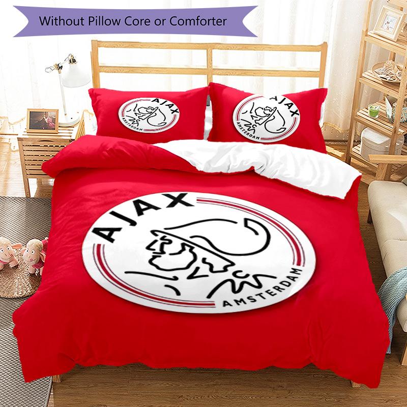 3pcs AFC Ajax pattern bedding set duvet cover set includes duvet cover &pillowcases,perfect all season bedroom decoration&gift