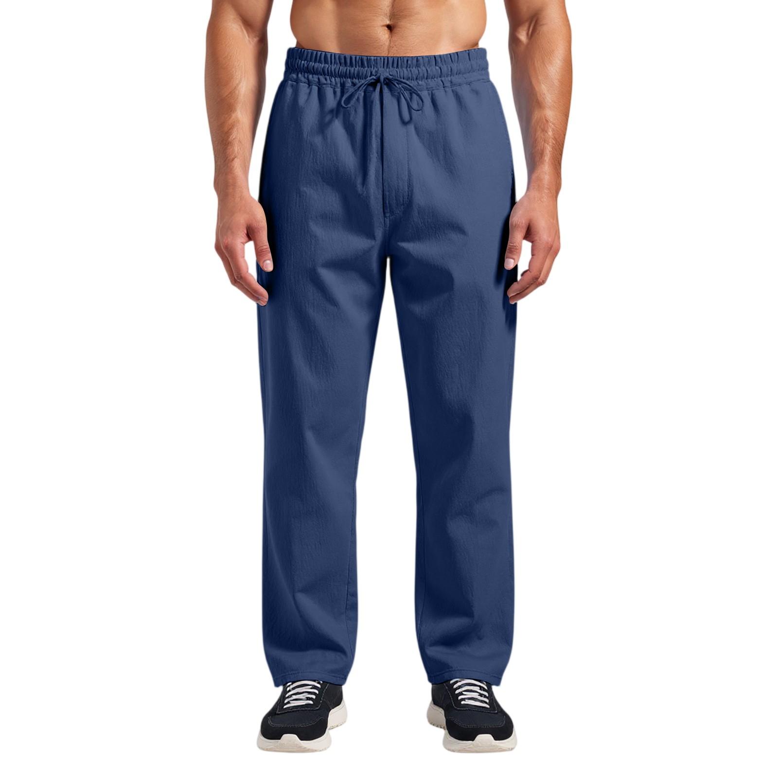 

Casual Straight Leg Casual Pants For Men L Темно-синій