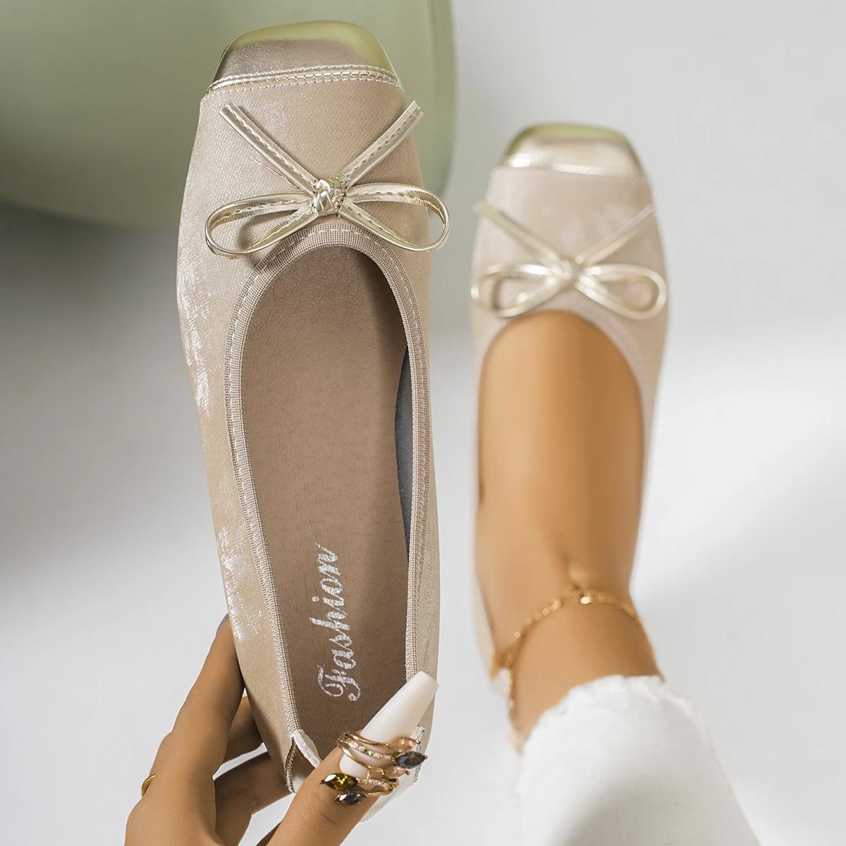 

Мода Элегантные Женские Балетки Осенний Тренд Неглубокий Вырез Низкий Каблук Лоферы Осень Новинка 2025 Уличные Удобные Летние кроссовки женские 35 бежевый