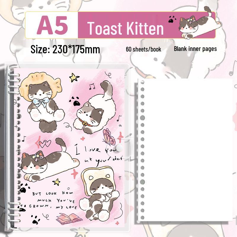 Cute Pet Transparent Soft PVC Binder B5 Notepad Diary with Iron Clip