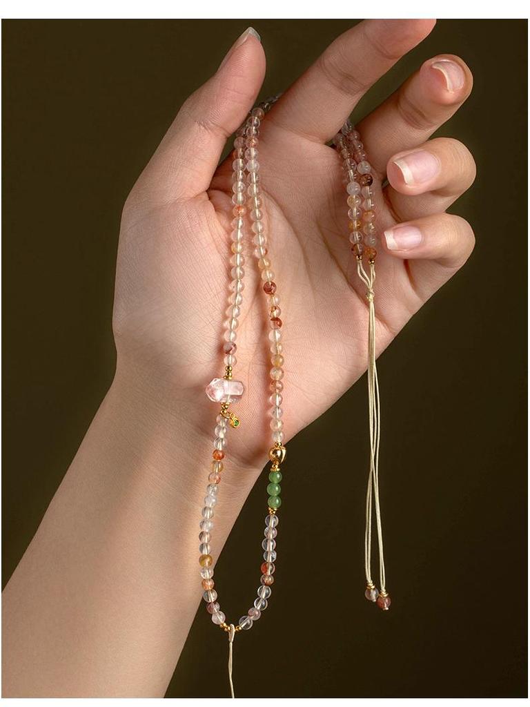 Hand-Woven White Crystal Pendant Necklace Lanyard for Sweaters