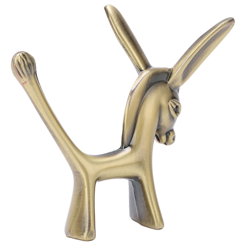 Donkey Ring Holder Donkey Statuette Durable Zinc Alloy Retro Style Safe Ring Organizer for Rings