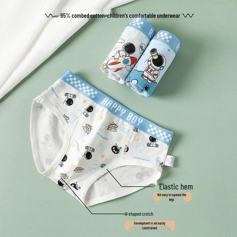 Yuzhaolin Jungen Cartoon Baumwolle Antibakterielle Slips 3er-Pack