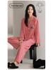 Women's Cute Cartoon Pajamas Set: Pure Cotton, Long Sleeve with Chest Pad, Plus Size, Suitable for Outdoor Wear, Autumn/Winter Cardigan.