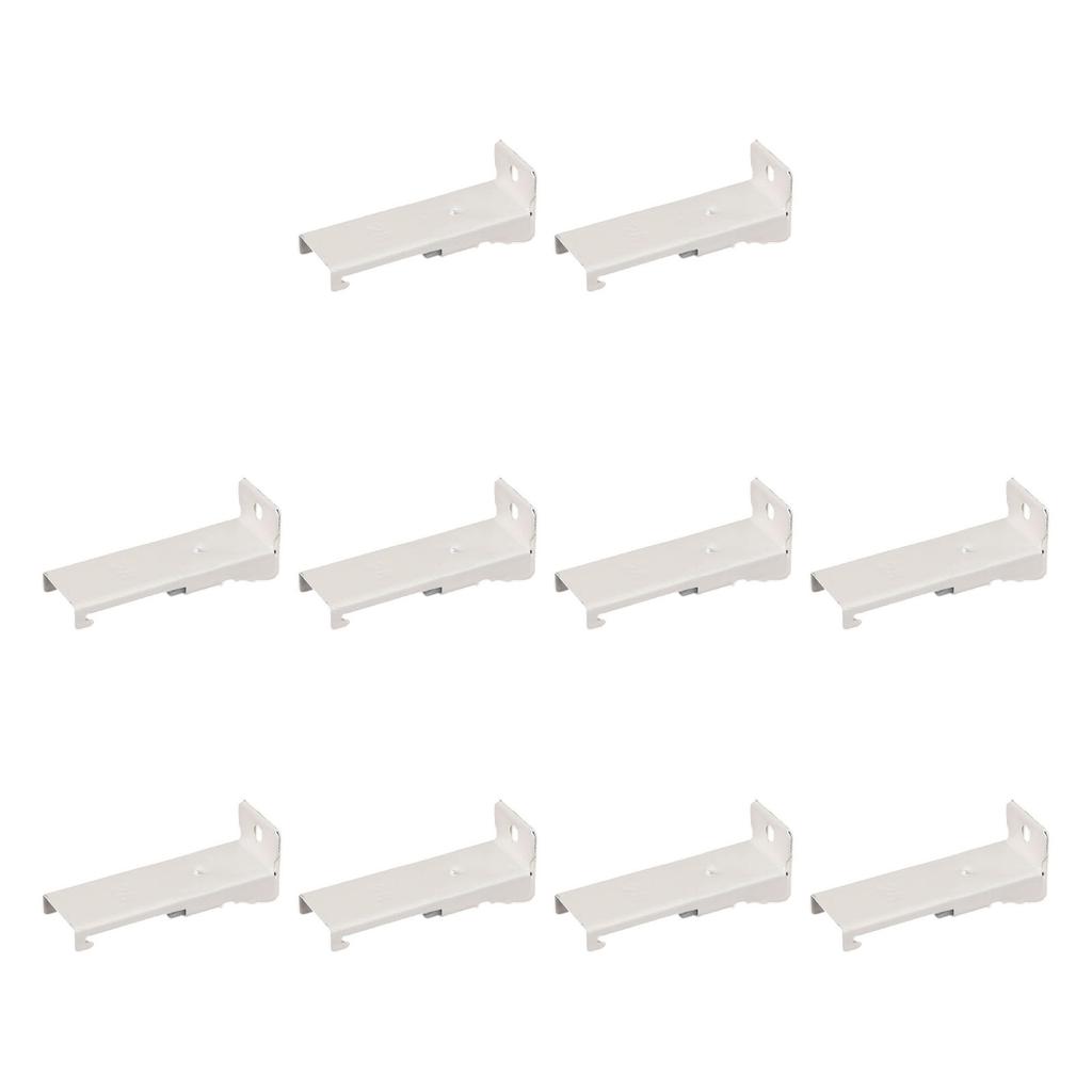 10 Pezzi Staffe per Binario per Tende Montate Lateralmente Metallo Robusto Supporto a Parete Clip Supporto per Binari Tende per Arredamento Casa