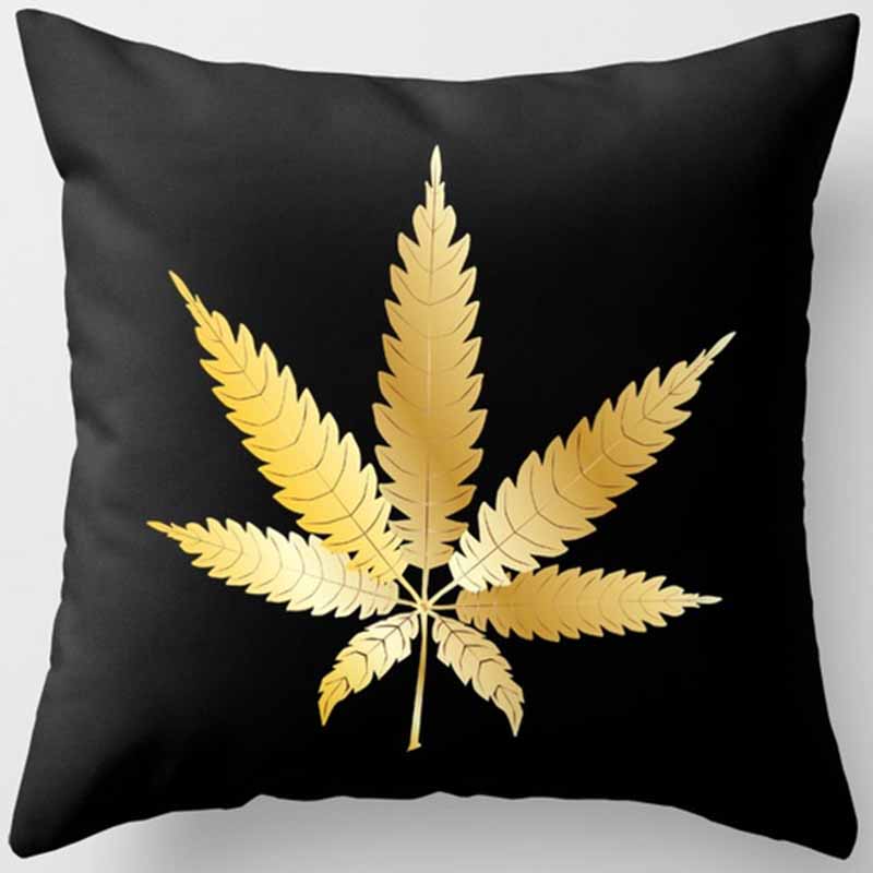 Black and Yellow Square Pillowcase, Home Decoration, Car Sofa Cushion Cover 45cm*45cm