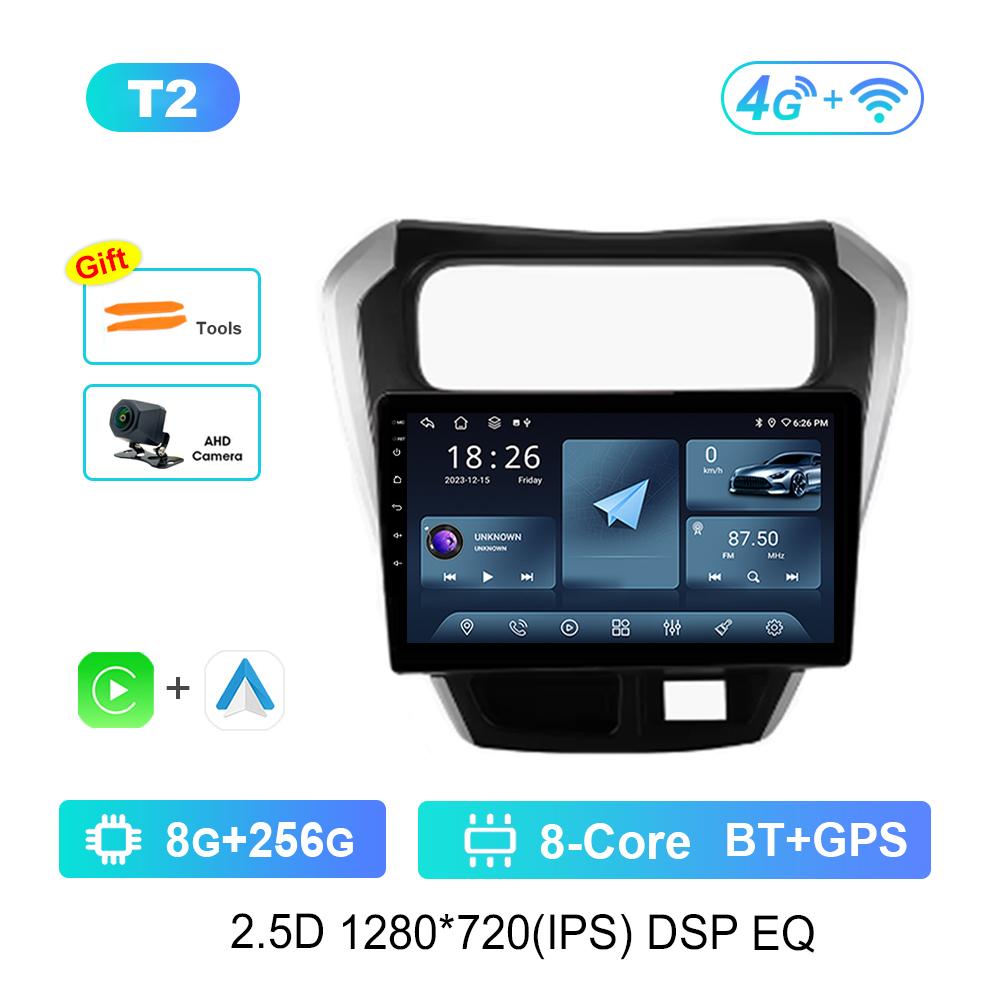 Carplay Android System 9'' for SUZUKI Maruti Alto 800 2014 Navi GPS Car Video Multimedia Player WiFi+4G Split Screen DSP Stereo