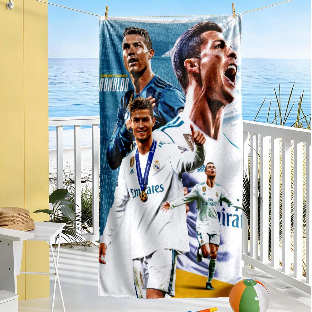 Cr7 Football Legend Beach Towel Quick-Dry Soft Microfiber Comfortable Lightweight Suitable for Swimming, Gym, Camping, Yoga Vacation