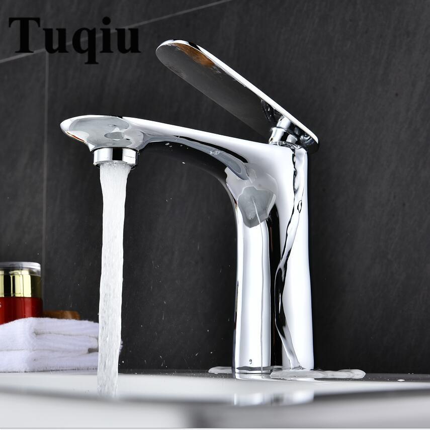 Basin Faucet Hot and Cold Water Sink Mixer Bathroom Single Lever Brass White Gold Basin mixer Tap Red