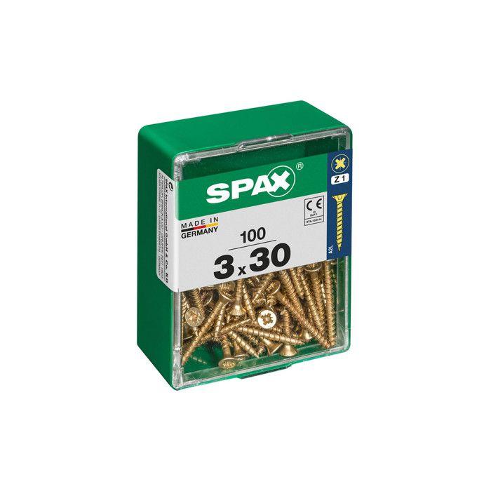 Screw - SPAX - Countersunk Head - Steel - Diam. 3 Mm - Long. 30 Mm - Pack of 100