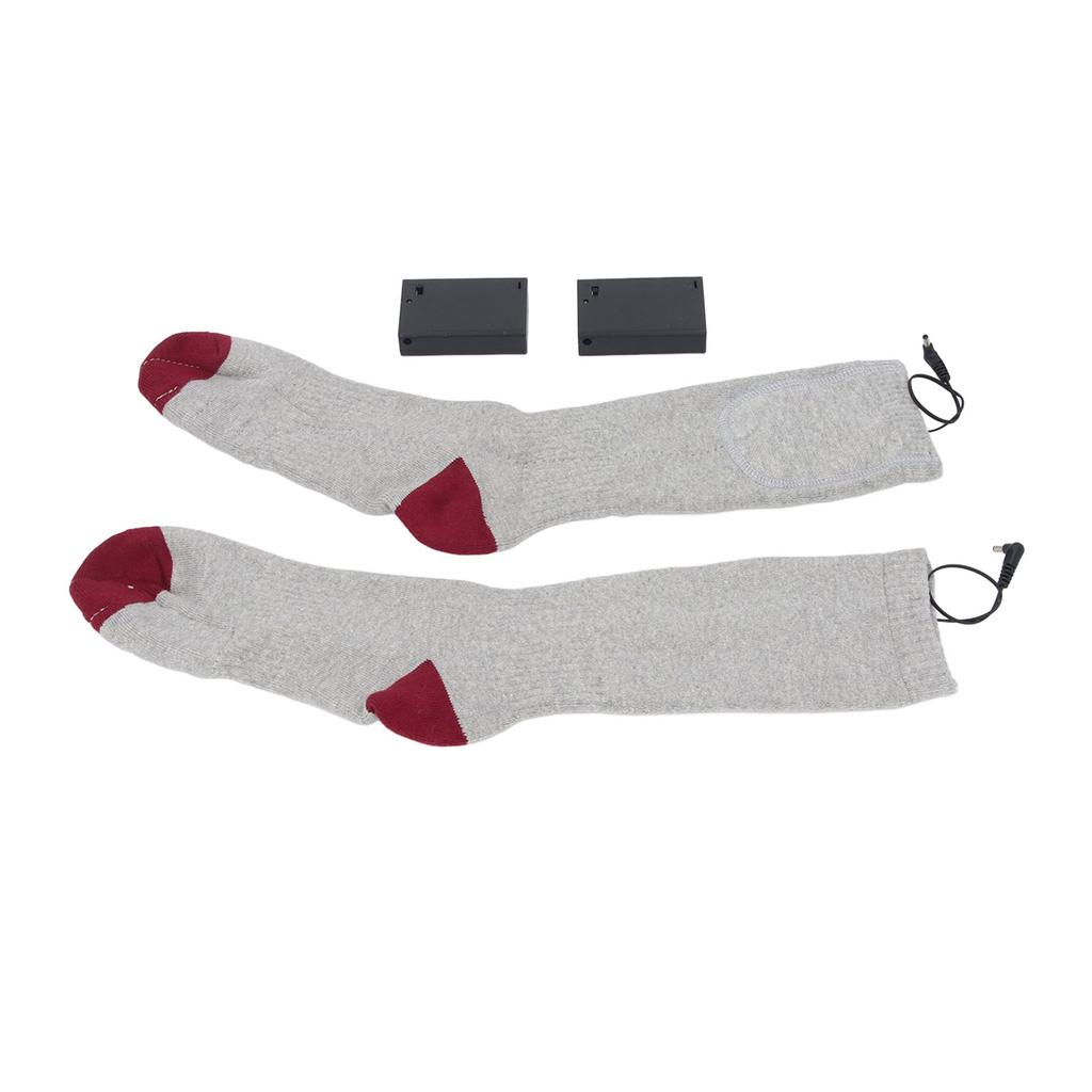 Electric Heated Socks Battery Operated Comfortable Cotton Socks for Winter Travel Camping Cycling Skiing Hiking One Size