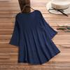 Vintage Three Quarter Lace V Neck Plus Size Top Blouse for Women Summer T Shirt Blouse Blusas