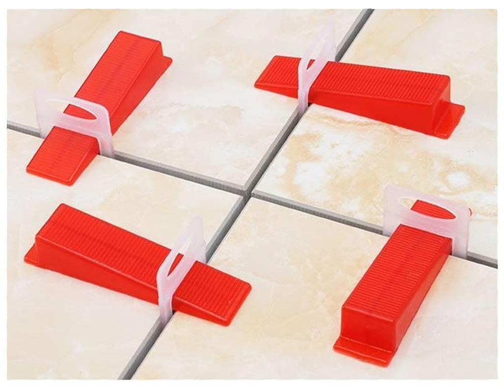 Tile Leveling Clips, Spacer Clips, 3.0mm Joint Width, 200 Pieces + 100 Wedges + 1 Floor Pliers, Tile Installation Aid