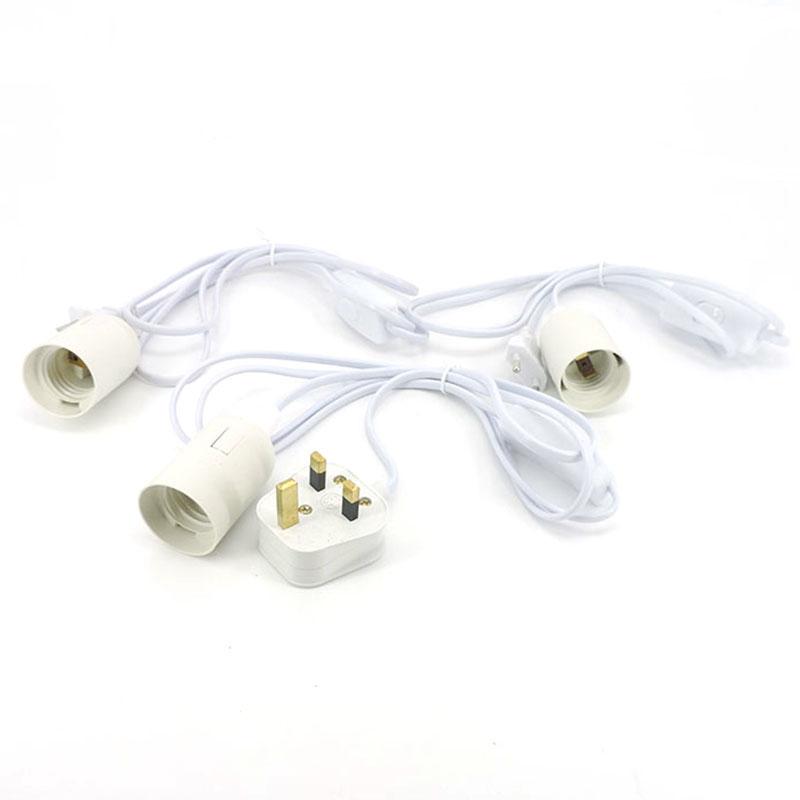 EU US UK E27 AC Power Cord Cable 1.8M Socket Lamp Base Hanging Holder Plug Eclectical Led Lamp Bulb Light Adapter Switch Wire