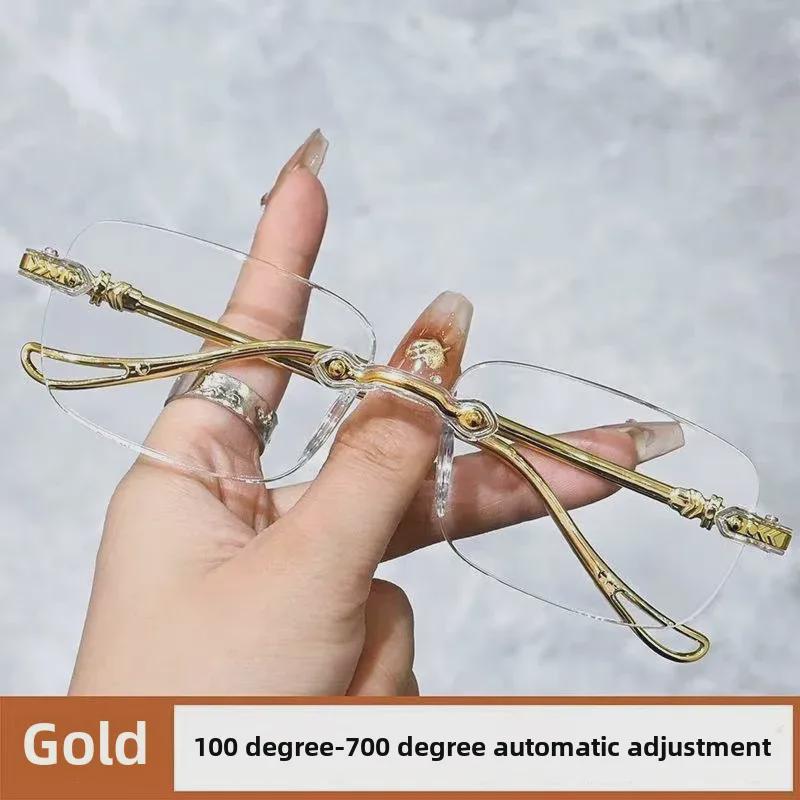 "Inteligentne okulary do czytania z automatycznym zoomem i filtrem światła niebieskiego dla seniorów"