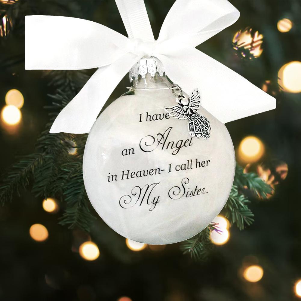Christmas Memorial Angel Wing Pendant in Heaven Mom Dad Ball Hanging Decor uygun fiyatlı satın