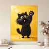 Framed Pearl Painting Kit Cute Black Cat 3D Shiny Bead Art Canvas for Bedroom Living Room Decoration Wall Hanging Craft Gift Supplies Set