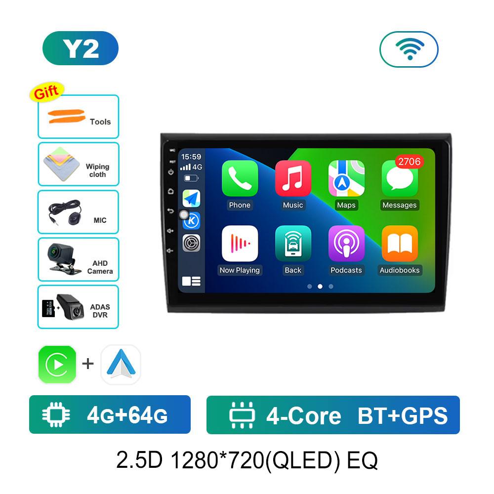 GPS Navigation Android 14 for Fiat Bravo 198 2 II 2007 - 2014 Car Video Multimedia Player Split Screen 4G BT DSP Stereo WiFi