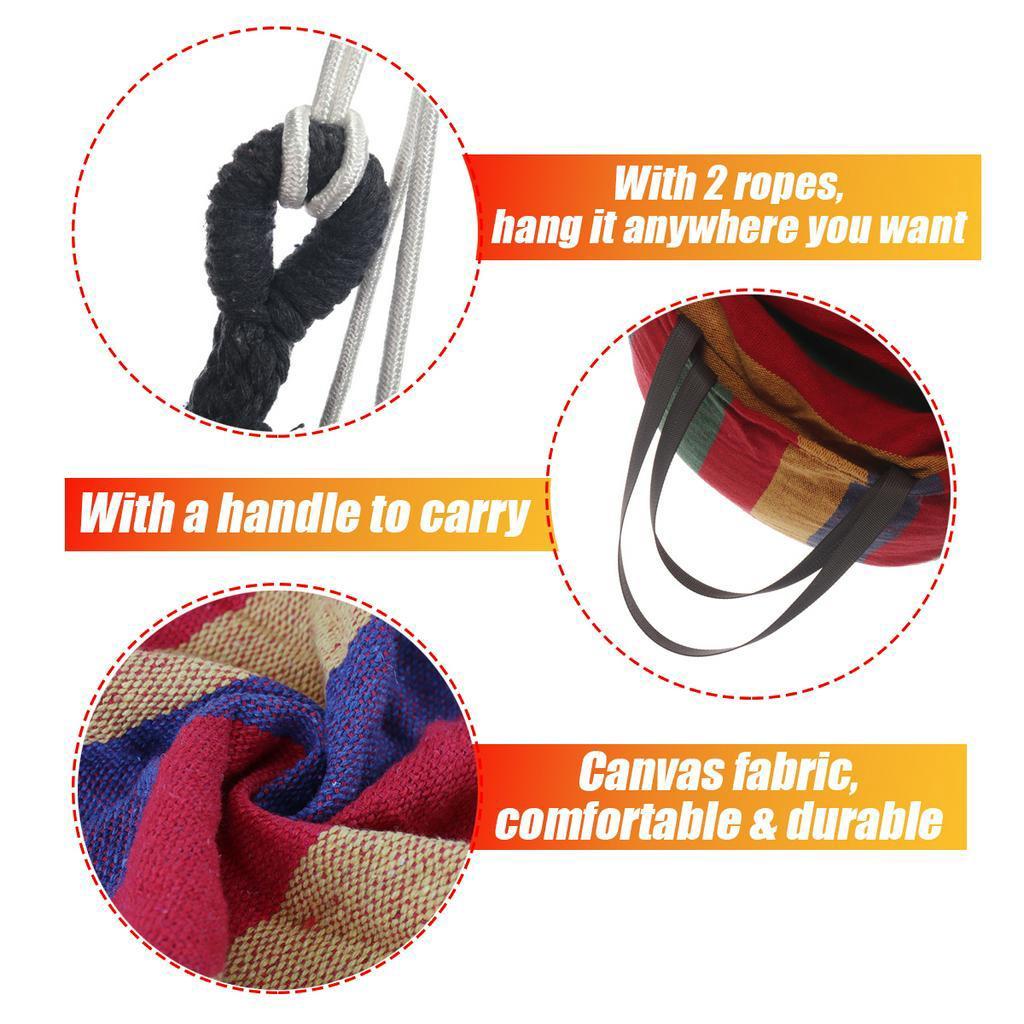 Tragbarer Hängesessel Hängesessel Schaukelstuhl Sitz mit 1 Kissen für Garten Outdoor/Indoor Modische Hängemattenschaukeln