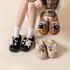 Autumn and winter cotton slippers simple and lightweight thick-soled piled warm indoor home shoes couple fluffy slippers
