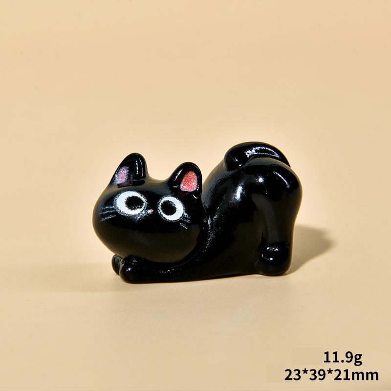 Black Cat Car Dashboard Decor - Mini Lucky Kitten Figurine Car Accessory, Cute Interior Ornament for Home Desk Shelf