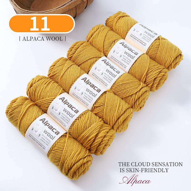 Alpaca Wool Medium Thick Yarn Ball for Hand-Knitted Cardigans, DIY Scarves, and Sweaters