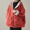 Retro Warm Thickened Fall Winter Cotton Jacket Women Hooded Coat Big Size Leisure