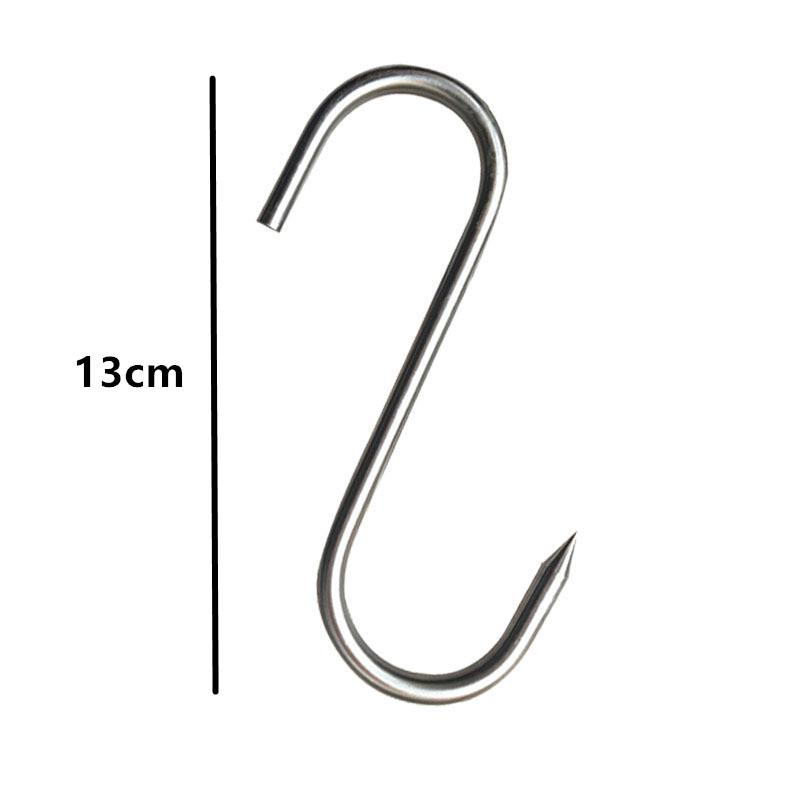 10Pcs Sturdy Meat Hooks For Hanging Stainless Steel Butchers S-Shaped Hook With Sharp Tip For Kitchen Baking Tools