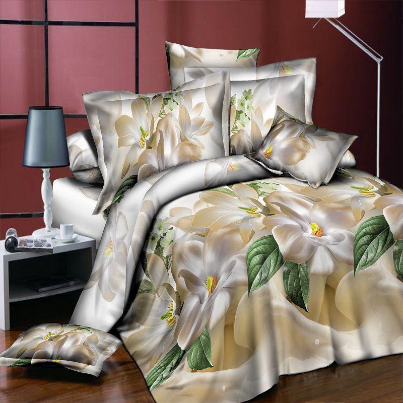 Elegant 3d Flower Design Duvet Cover Set Featuring Comfortable Bedding Essentials