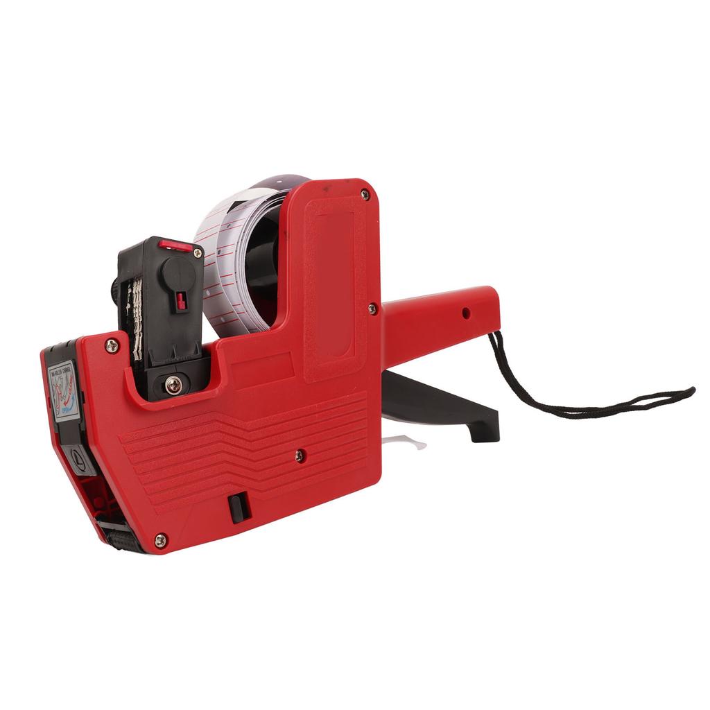 Price Label Gun Small Tag Sticker Maker Machine Red with Ink Shaft 10 Rolls of Paper