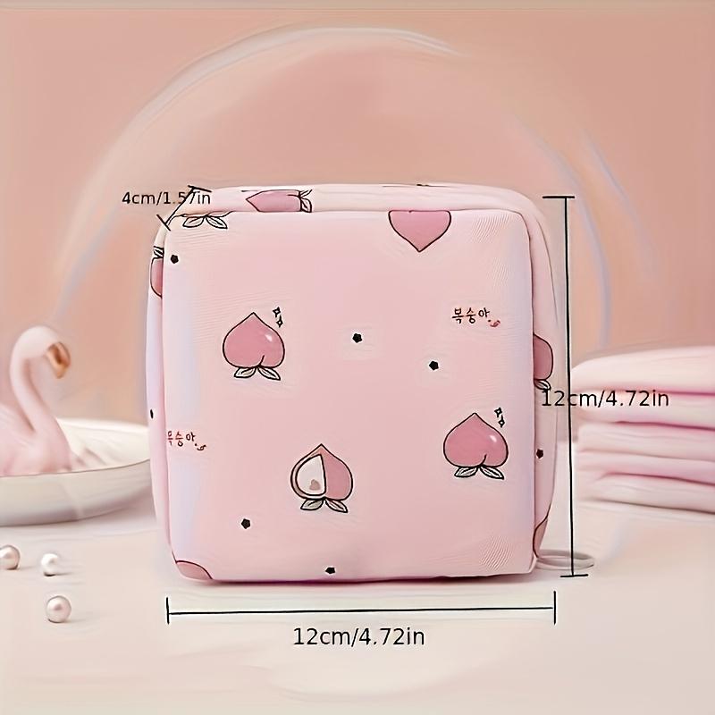 

1 шт. Милая сумка для хранения гигиенических прокладок, портативный органайзер большой вместимости с уникальными принтами, идеально подходит для хранения косметики, монет и мелких предметов