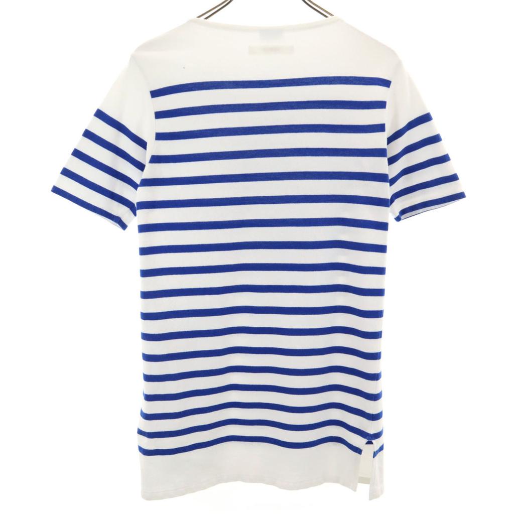 Orcival SOULEIADO Exclusive Made In France Border Pattern Short Sleeve Boat Neck Basque Shirt Women Used