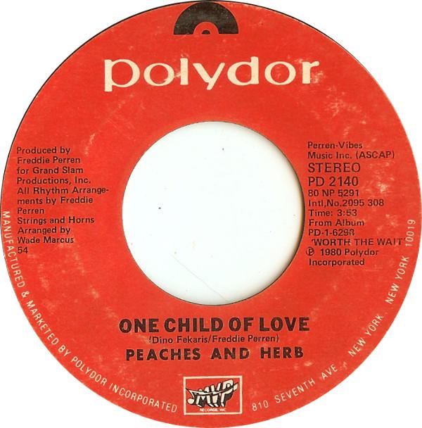 

7inch Record PEACHES & HERB - One Child Of Love PD2140 Polydor 1980 US Soul/Funk Used