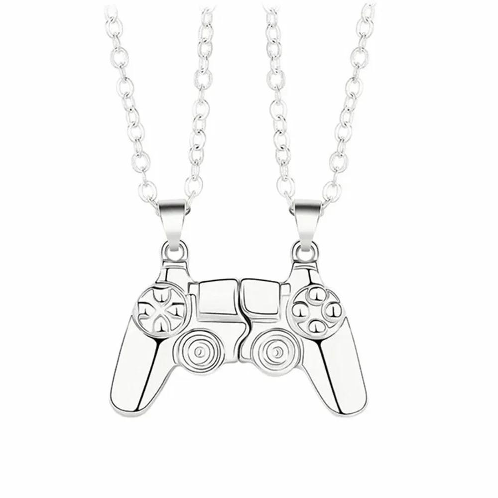 

Colorful Couple Gamepad Pendant Necklace, Fashionable Geometric Design Combinable Matching Jewelry
