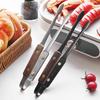 Stainless Steel Kitchen Tongs Rust Resistant Cooking Clamp Stainless Steel Cooking Tongs with Walnut Handle Heat for Grilling