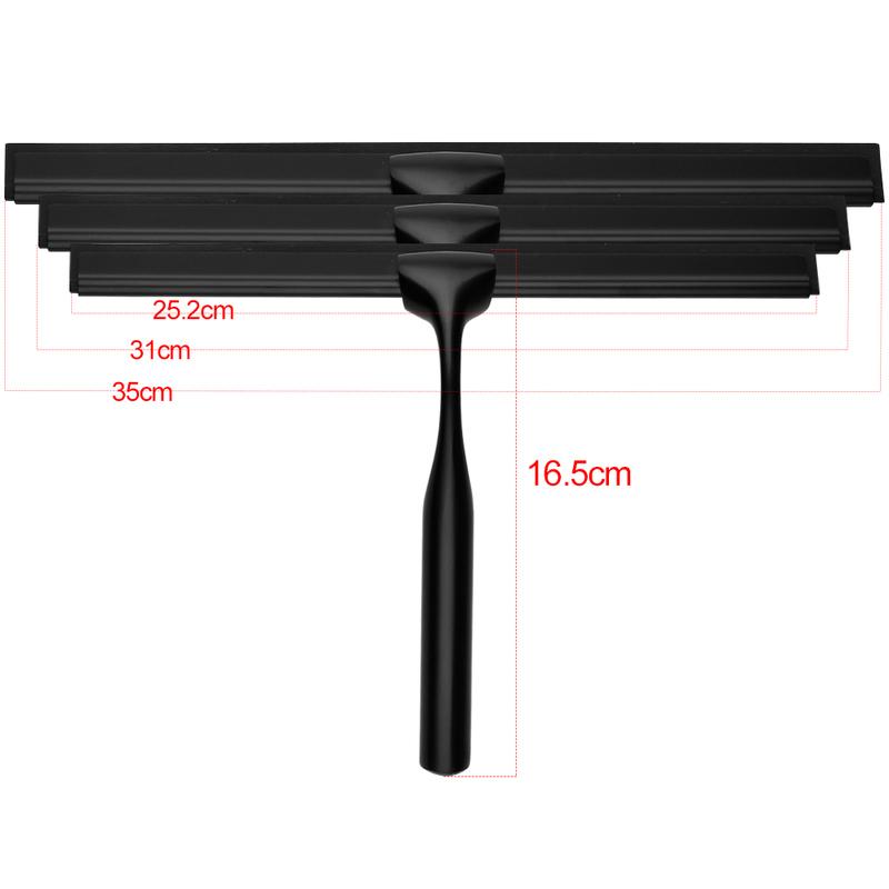 Squeegee 10'' 12'' 14'' INCH Black Rubber Silicone Shower Cleaner with Hook Stainless Steel Scraper Bathroom Car Window Tools
