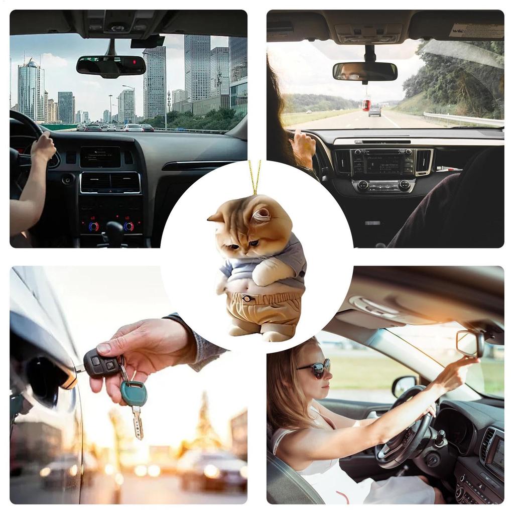 Dicker Hund Schlüsselanhänger - Armaturenbrettfigur | Auto Tier Ornamente - Hängende Autodekoration