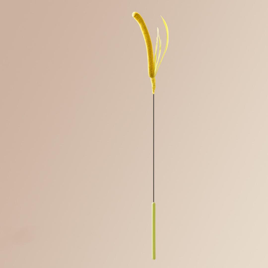 

Kimpets Cat Teasing Stick Bite Resistant Long Pole Self Soothing Tool Dog Sage Feather Tail Grass Cat Toy Pet Supplies жёлтый