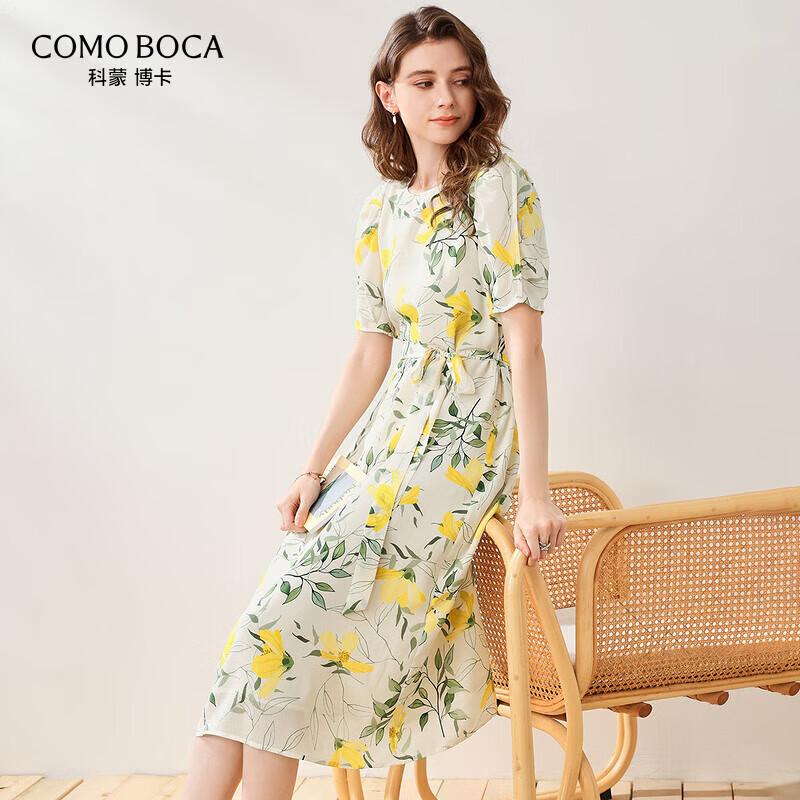 Kommon Boka Women s Silk Print Casual Resort Dress XL