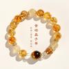 Lucky Natural Yellow Tower Crystal & Golden Rutilated Quartz Beaded Bracelet for Women, Petite and Sophisticated Yellow Tiger's