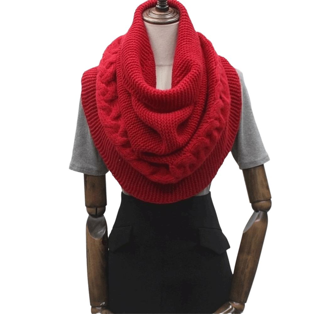2-in-1 Neck Warmer Knit Neck Cover Chic Turtleneck Loop Scarf Commute