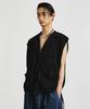 Lmood Utility Knit Vest Cardigan Black